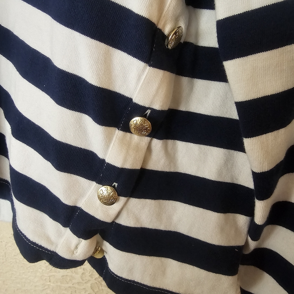 J.Crew navy/white strip long sleeve top, size M
